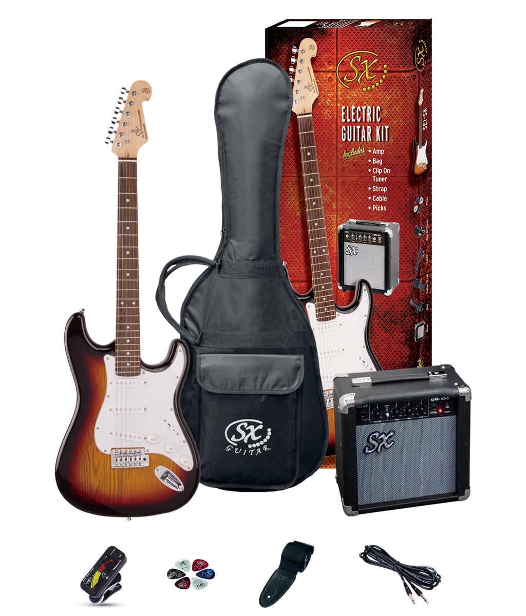 SX ELECTRIC GUITAR KIT + AMPLIFIER