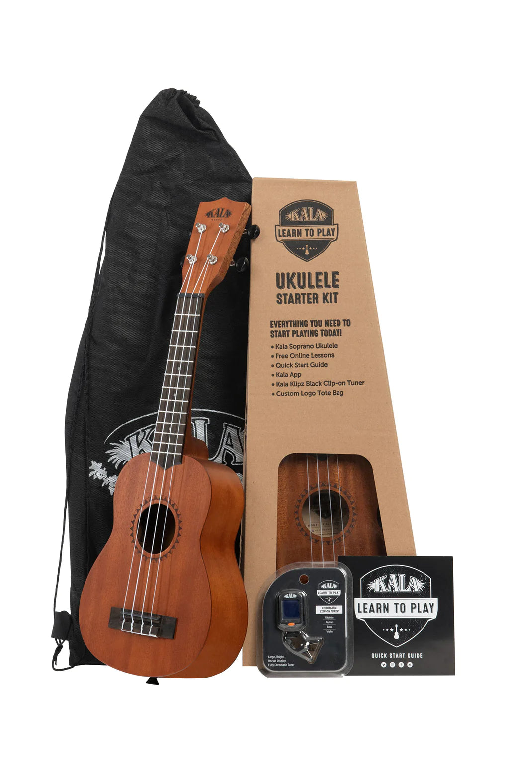 KALA LEARN TO PLAY MAHOGANY SOPRANO UKULELE STARTER KIT