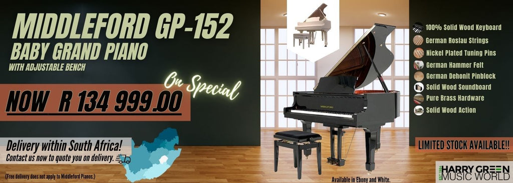 Middleford Gp-152 Baby Grand Piano with Adjustable Bench