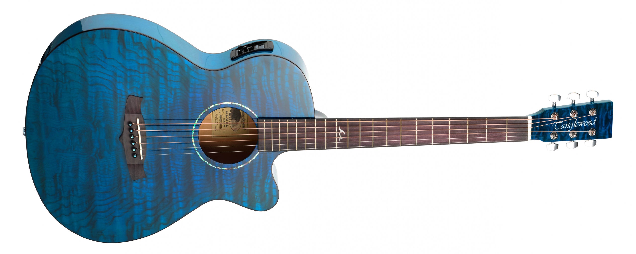 Tanglewood Azure TA4CEBL Superfolk - Through Blue Gloss W/Bag