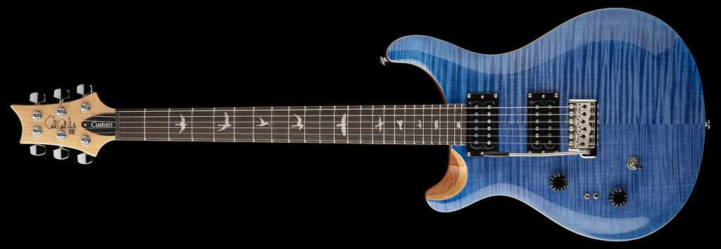 PRS SE CUSTOM 24 LEFT-HANDED ELECTRIC GUITAR -  FADED BLUE / VIOLIN TOP CARVE