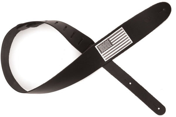 PLANET WAVES GREY AMERICAN FLAG GUITAR STRAP (BLACK)