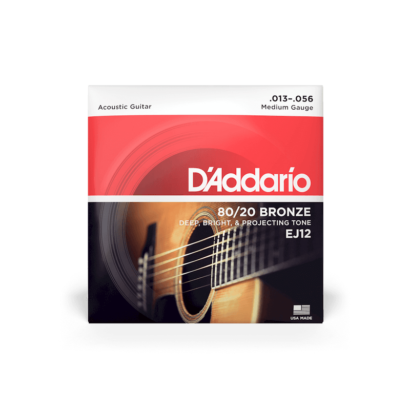 D'ADDARIO 80/20 BRONZE ROUND WOUND ACOUSTIC GUITAR STRINGS