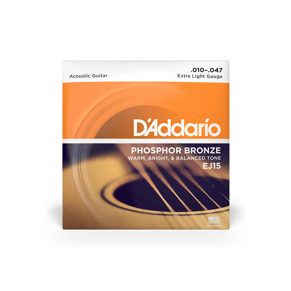 D'ADDARIO PHOSPHOR BRONZE ROUND WOUND ACOUSTIC GUITAR STRINGS