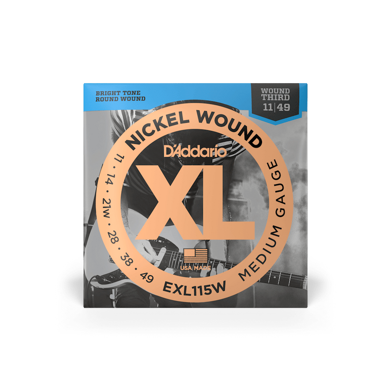 D'ADDARIO NICKEL ROUND WOUND BLUES/JAZZ ROCK WOUND 3RD ELECTRIC GUITAR STRINGS 011-049