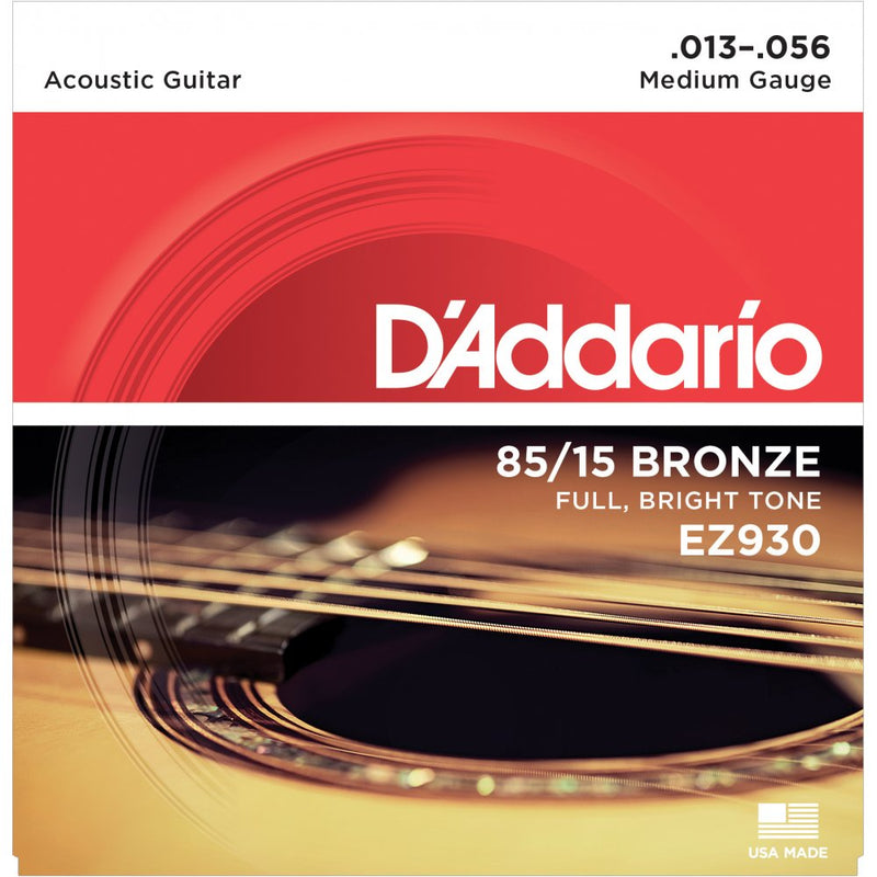 D'ADDARIO 85/15 BRONZE ROUND WOUND ACOUSTIC GUITAR STRINGS