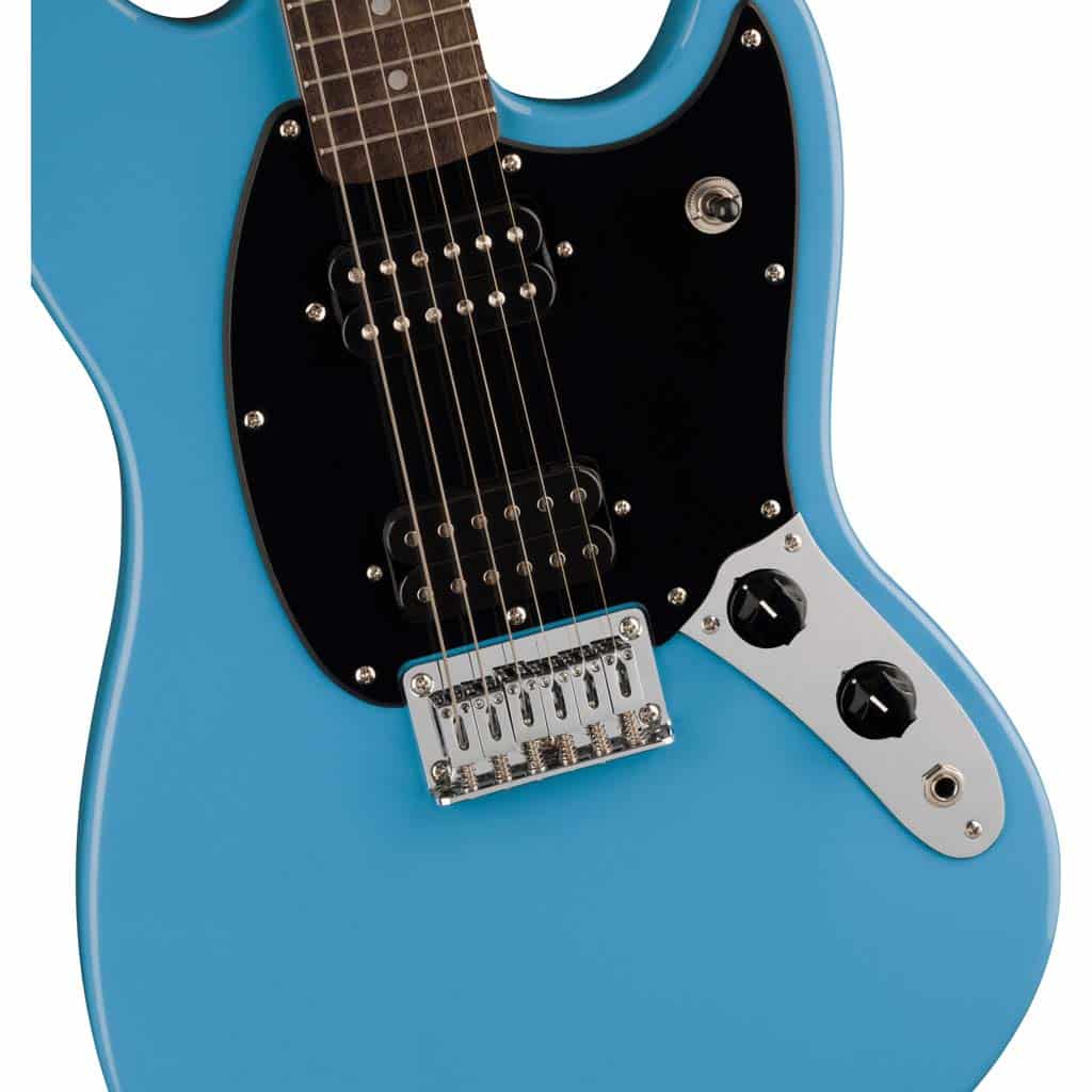 Squier Sonic® Mustang® HH Electric Guitar – Short Scale, Dual Humbuckers, Hardtail Bridge