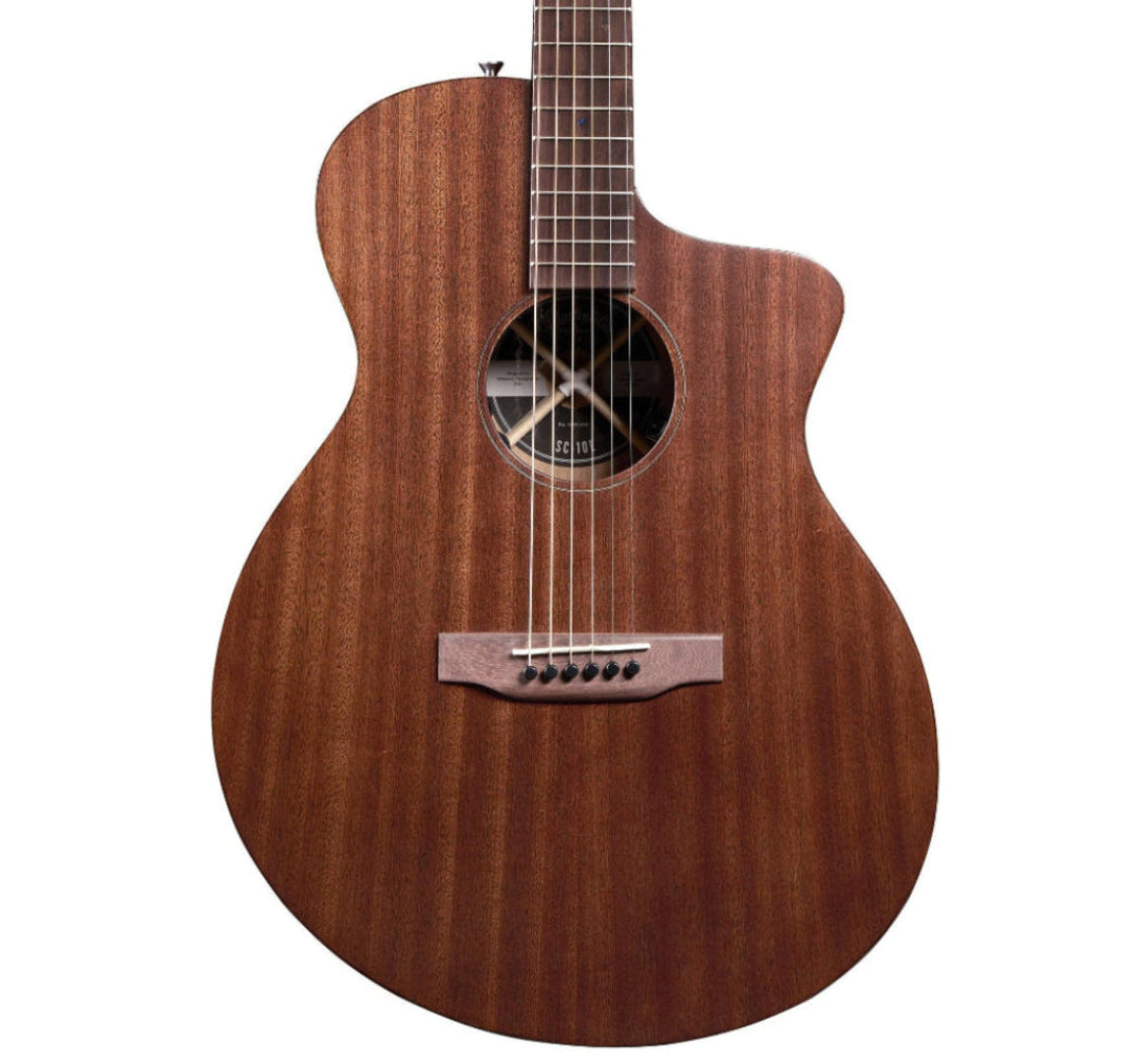 Martin SC-10E – Sapele Top, Back & Sides – Satin Finish W/Soft-Shell Case or Gig Bag