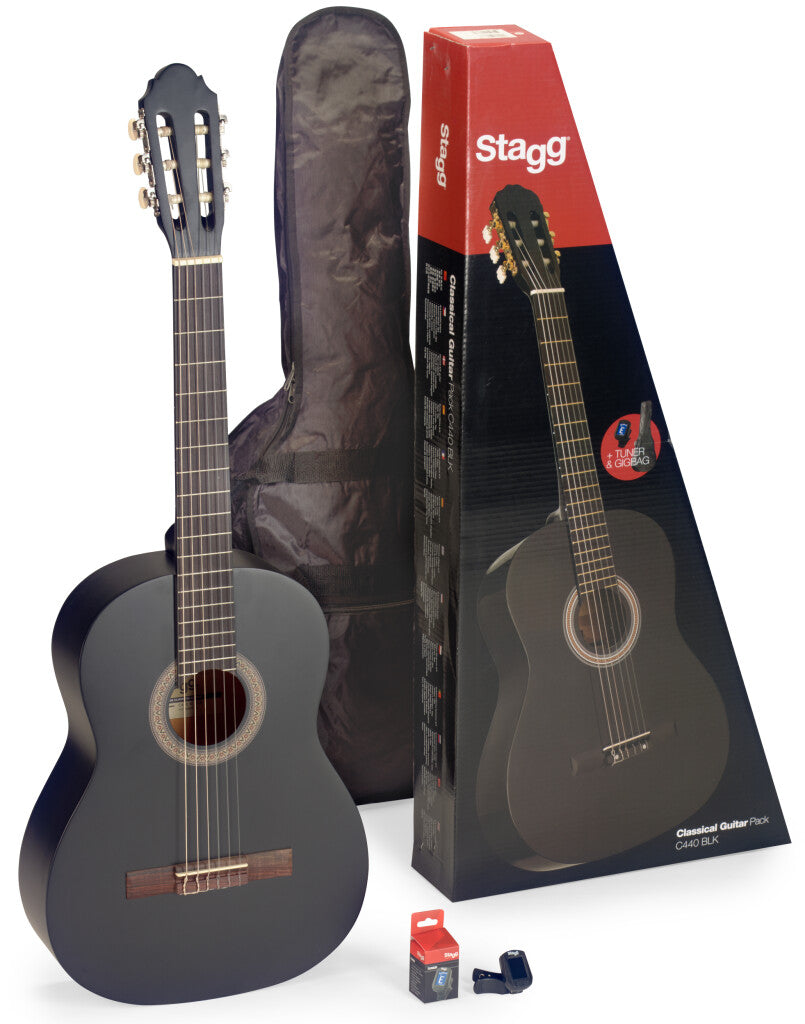 Stagg 4/4 Classical Guitar Set - Black | C440 M BLK PACK