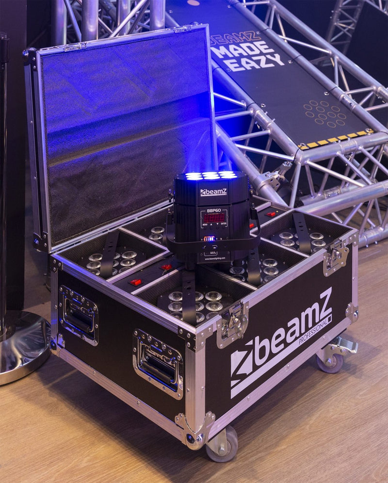 BEAMZ BBP60 UPLIGHTER 6PC SET IN FLIGHTCASE