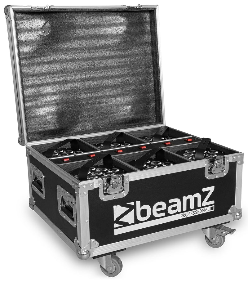 BEAMZ BBP60 UPLIGHTER 6PC SET IN FLIGHTCASE