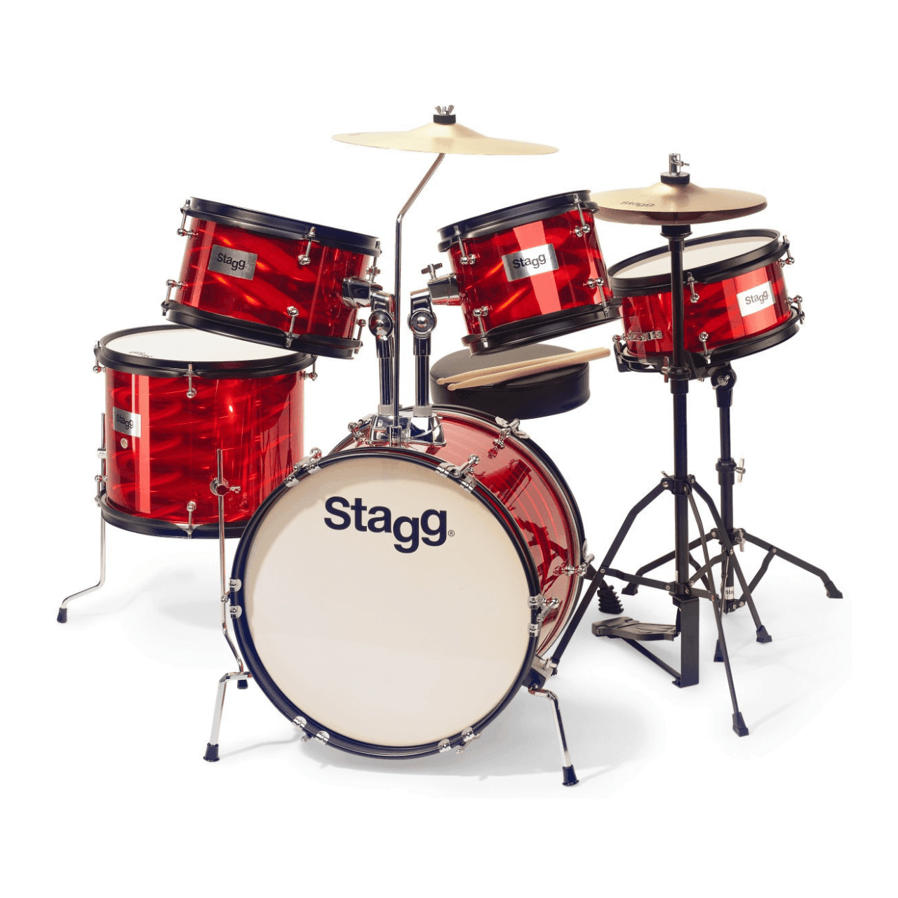 Stagg TIMJR 516 RD 5-Piece Junior Drum Set - Red