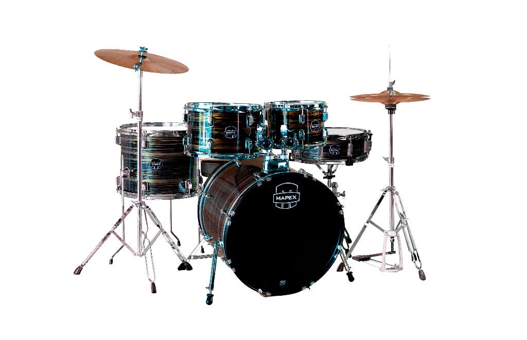 Mapex Comet CM5044FTCFJ 20/10/12/14/14S Complete Drumset - Ebony Yellow Grain