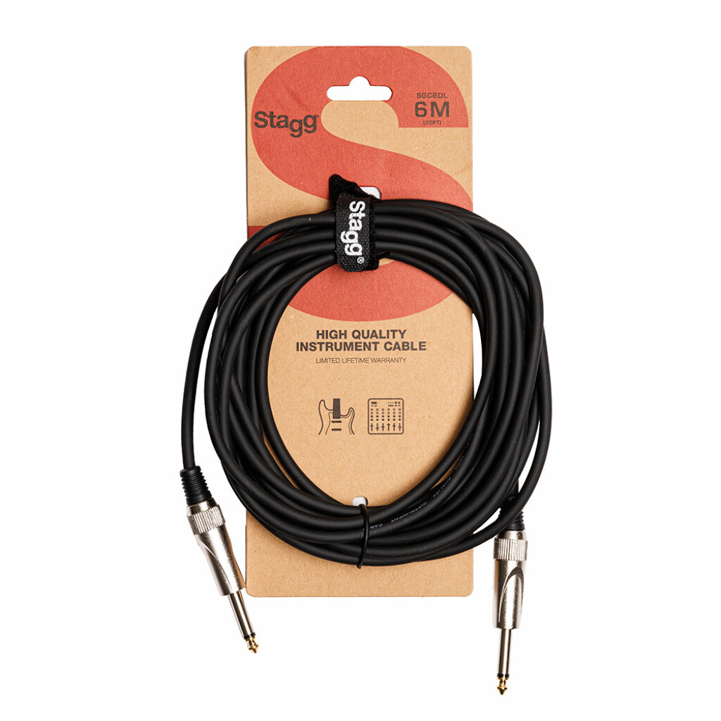 Stagg S-Series 6m Instrument Cable – Jack to Jack (M/M)