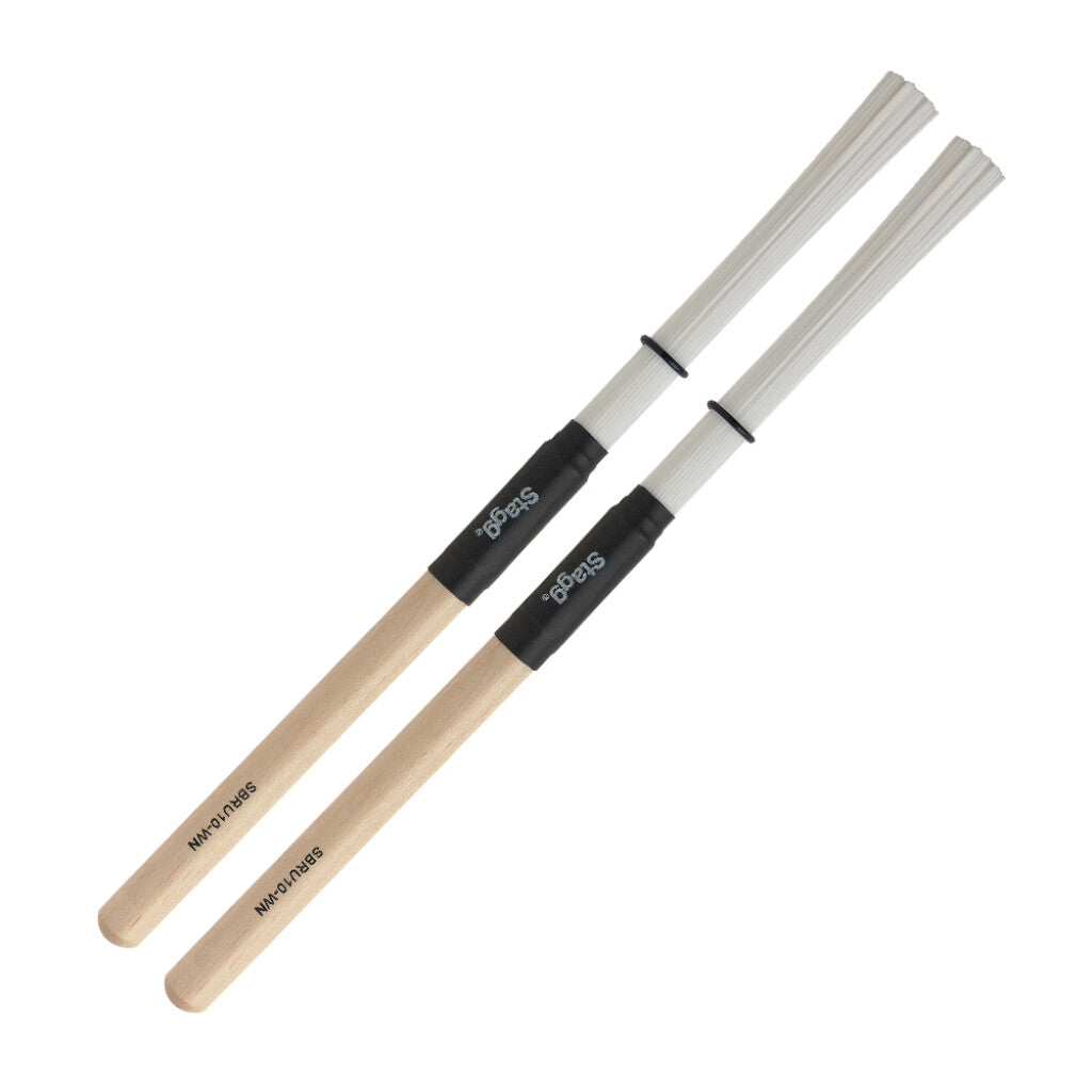Stagg Polybristle Nylon Brushes with Maple Handle - SBRU10-WN