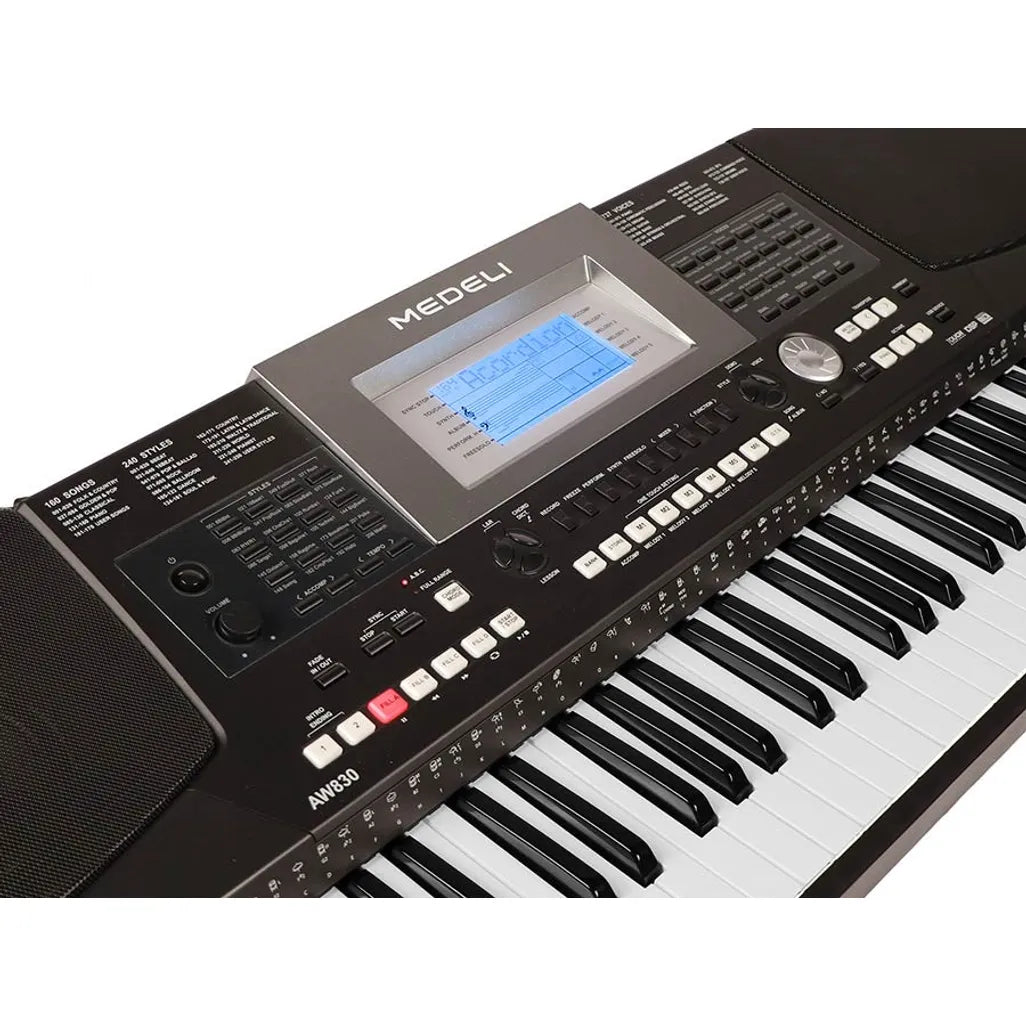 Medeli AW830 76-Key Touch Sensitive Keyboard – 787 Voices, 240 Styles, USB & MIDI Connectivity
