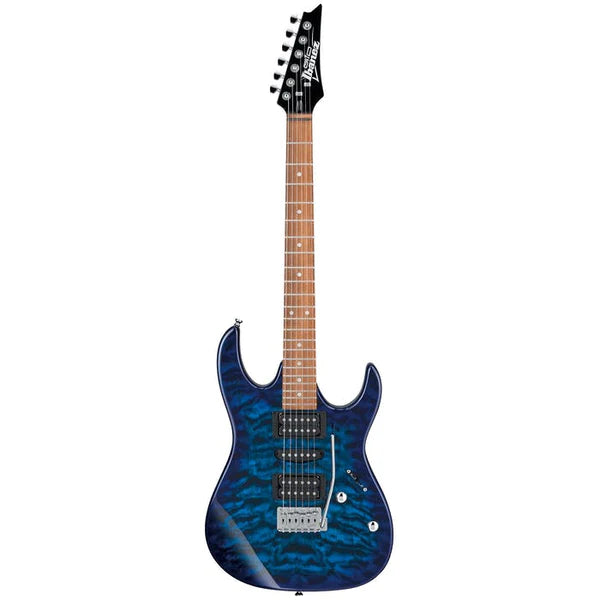 Ibanez GRX70QA Electric Guitar – Transparent Blue/Black/Red Sunburst