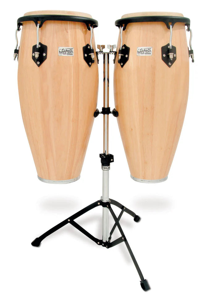 Toca 10” & 11” Players Series Natural Finish Conga Set With Stand - 2800N