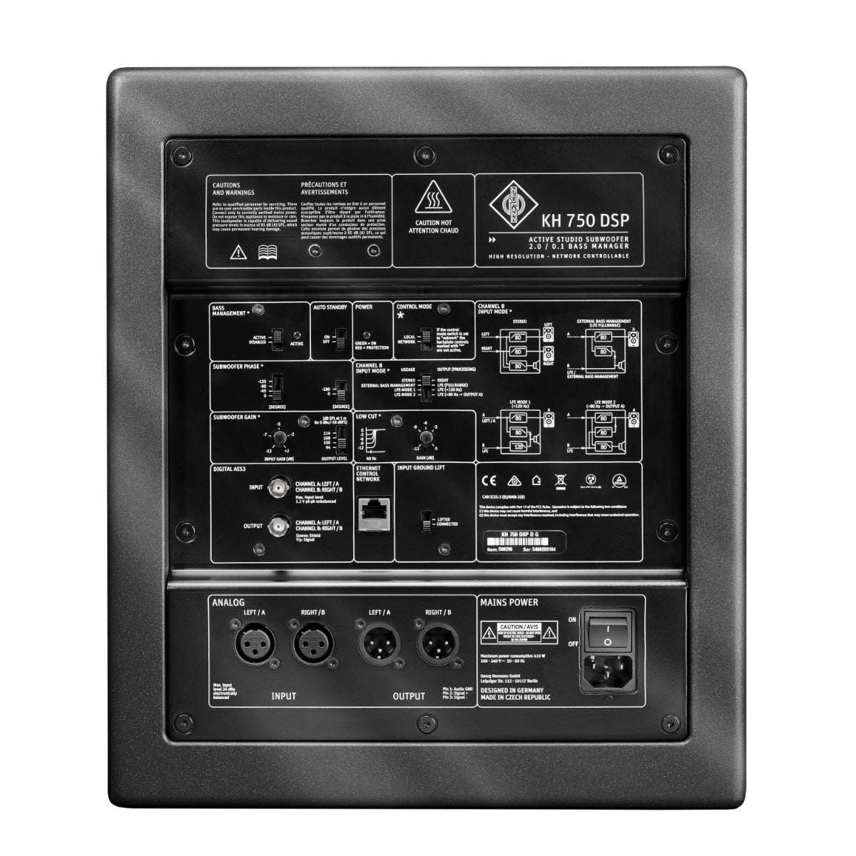 Neumann KH 750 DSP D G Active DSP Subwoofer, 10" Driver, 18-300Hz, Metallic Anthracite