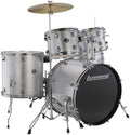 Ludwig Accent 5-Piece Complete Drum Set - 22-Inch Bass Drum and Cymbals, Silver Sparkle