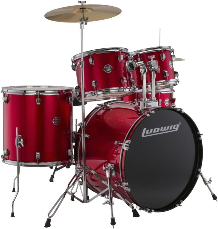 Ludwig Accent Fuse 5-Piece Complete Drum Set - Red Sparkle