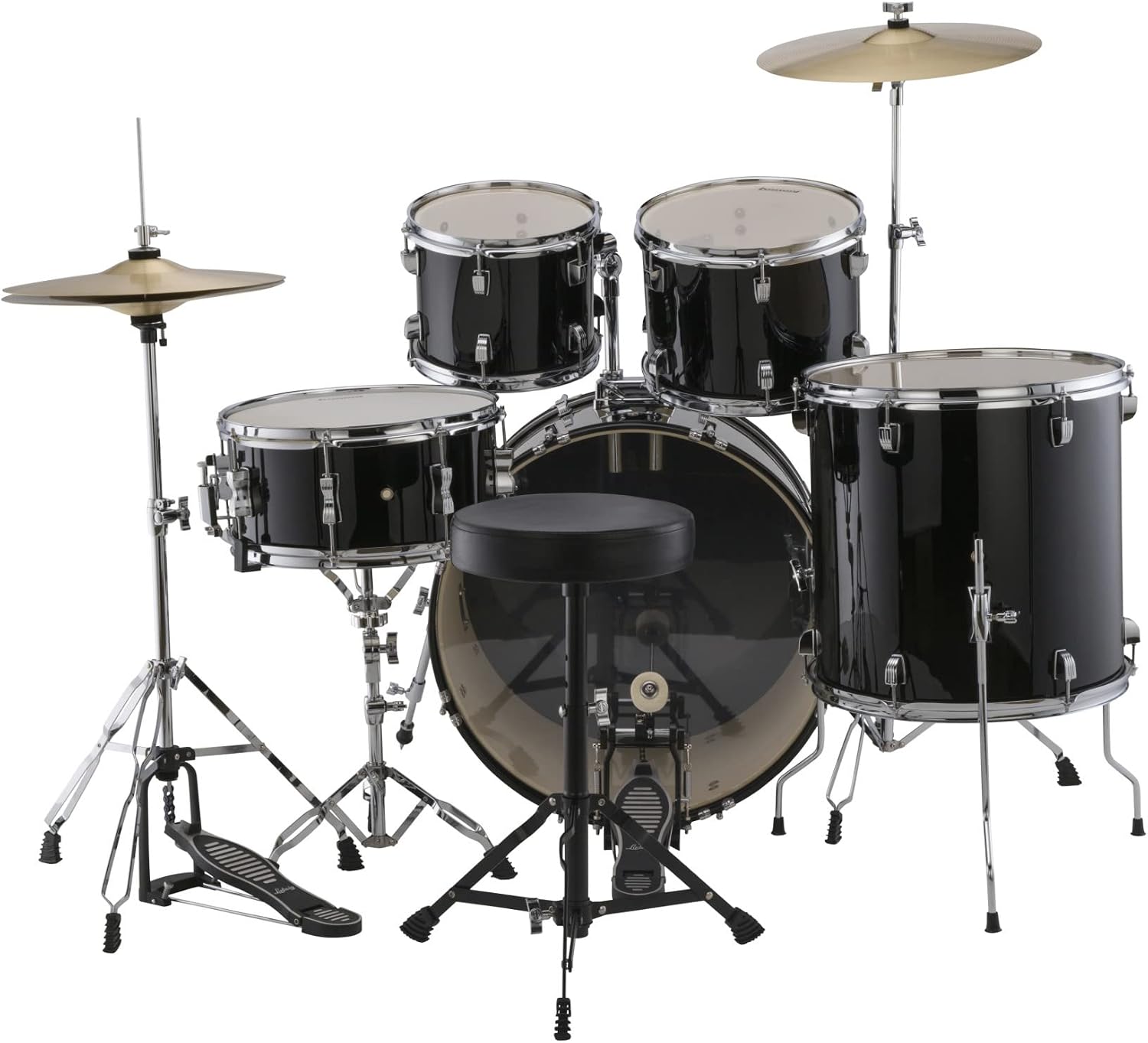 Ludwig Accent Fuse 5-Piece Drum Set 20" Bass Drum Black Sparkle