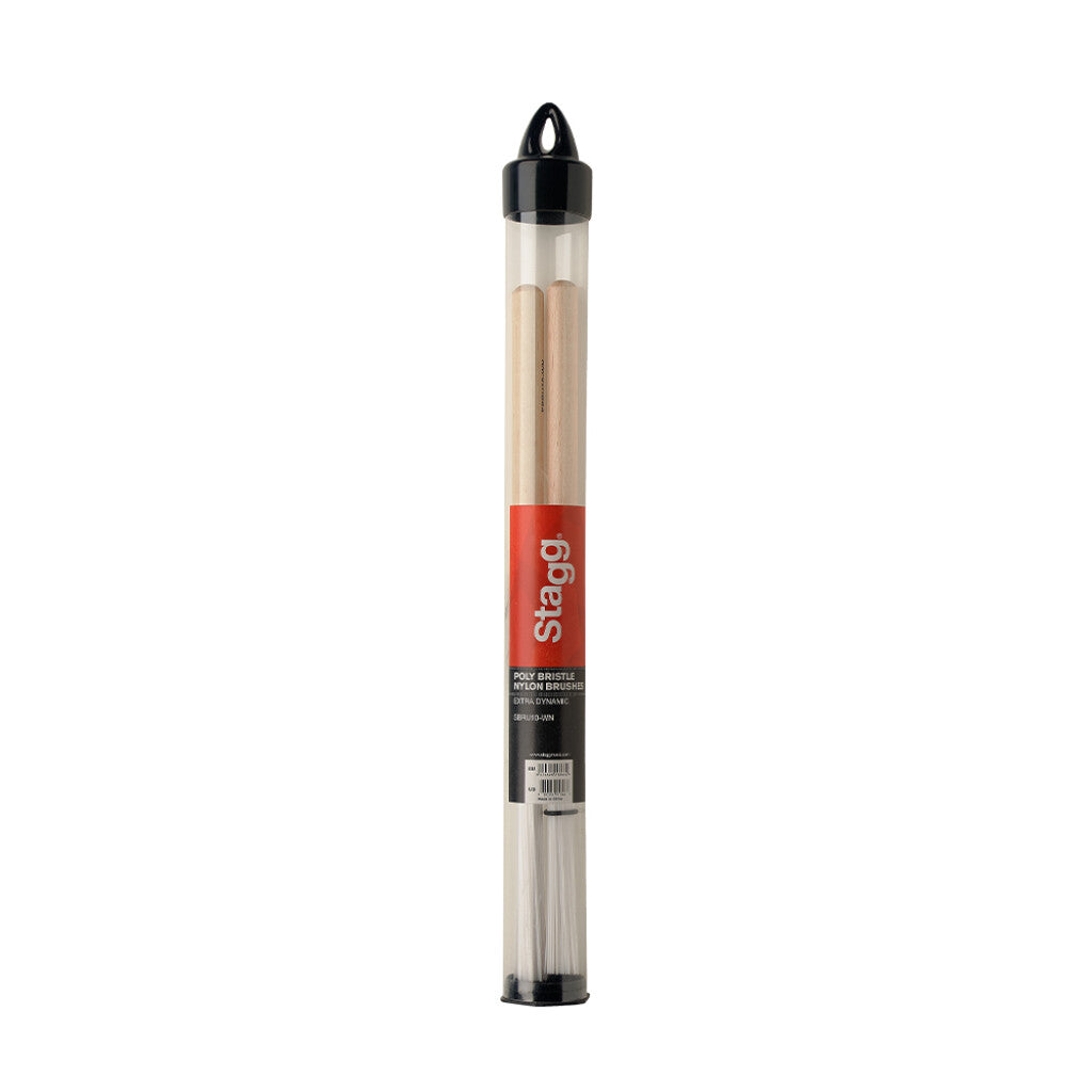 Stagg Polybristle Nylon Brushes with Maple Handle - SBRU10-WN