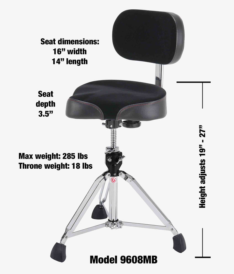 GIBRALTAR HEAVY DUTY MOTORCYCLE TOP ,DOUBLE BRACED DRUM THRONE WITH BACK REST
