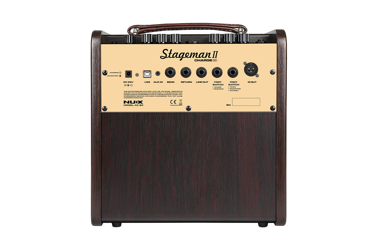 NUX AC-80 Stageman II 80W Battery-Powered Acoustic Guitar Amplifier