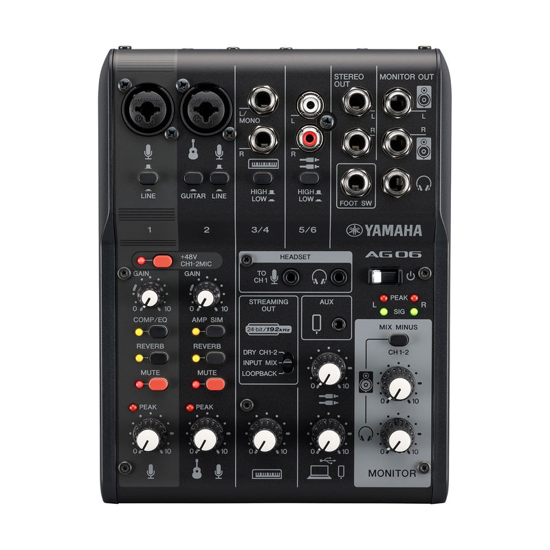 YAMAHA AG06MK2 6-CHANNEL LOOPBACK AUDIO USB MIXER