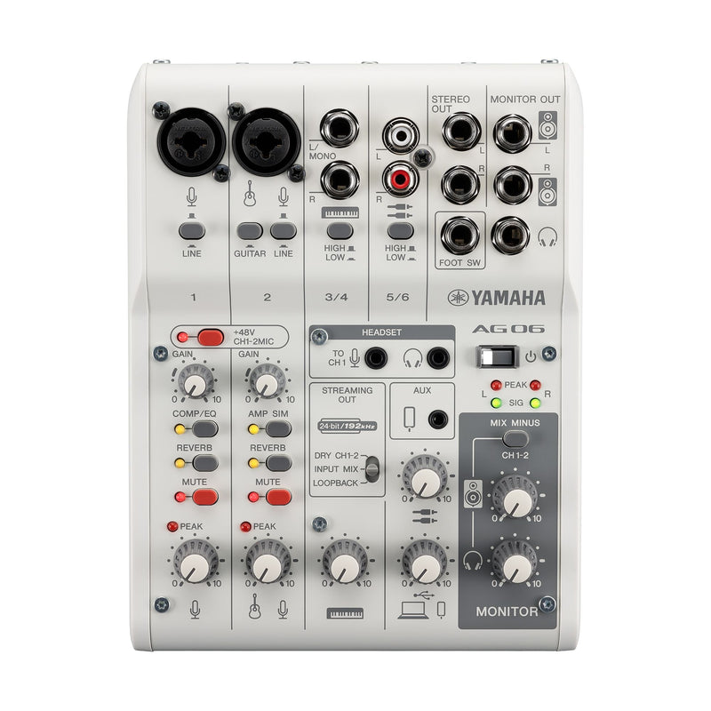 YAMAHA AG06MK2 6-CHANNEL LOOPBACK AUDIO USB MIXER