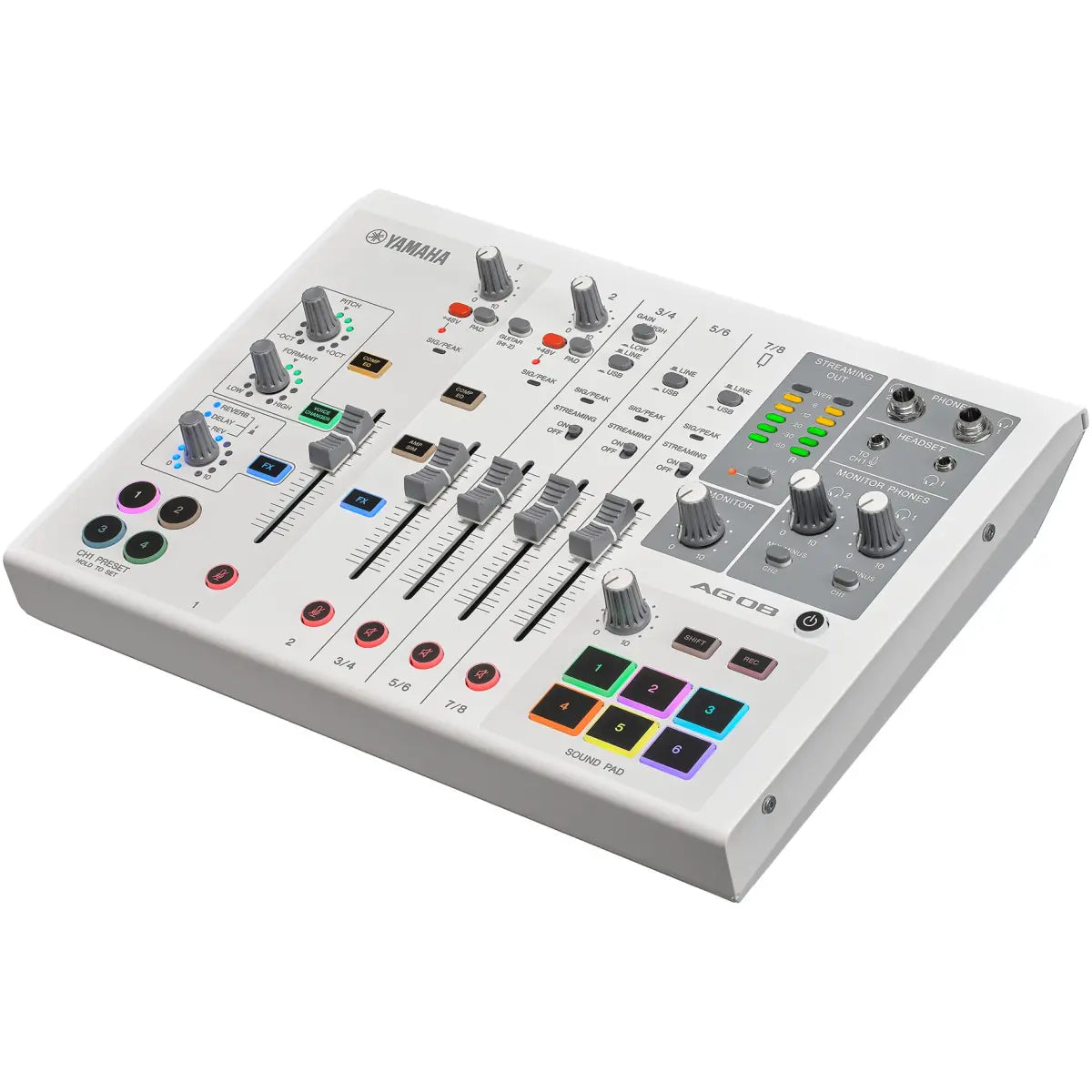 Yamaha AG08 Live Streaming Mixer 8-Channel White