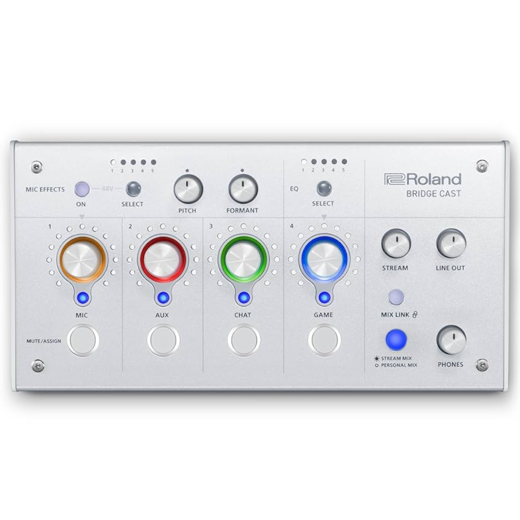 Roland Bridge Cast Dual-Bus Gaming Audio Mixer - Ice White