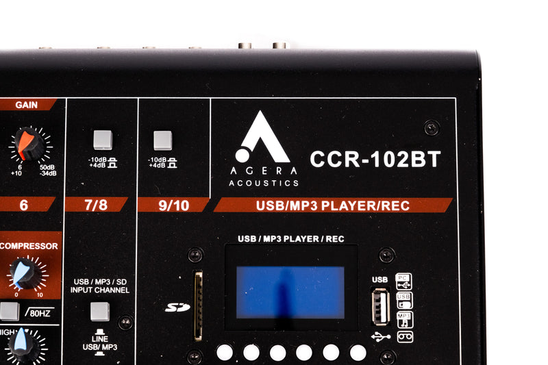 Agera Acoustics CCR-102BT 8-Channel Analog Mixer
