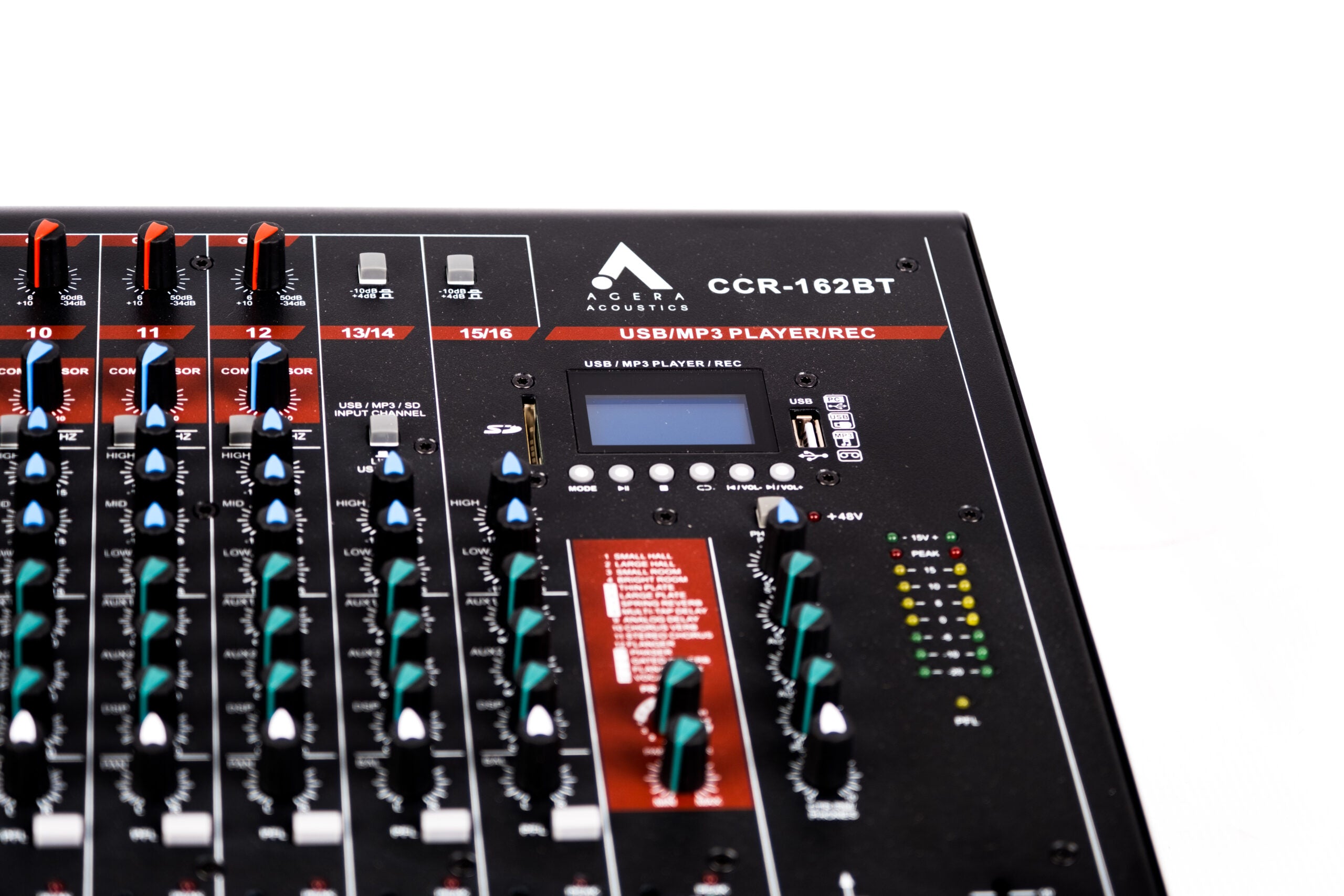 Agera Acoustics CCR-162BT 16-Channel Analog Mixer with Bluetooth & FX