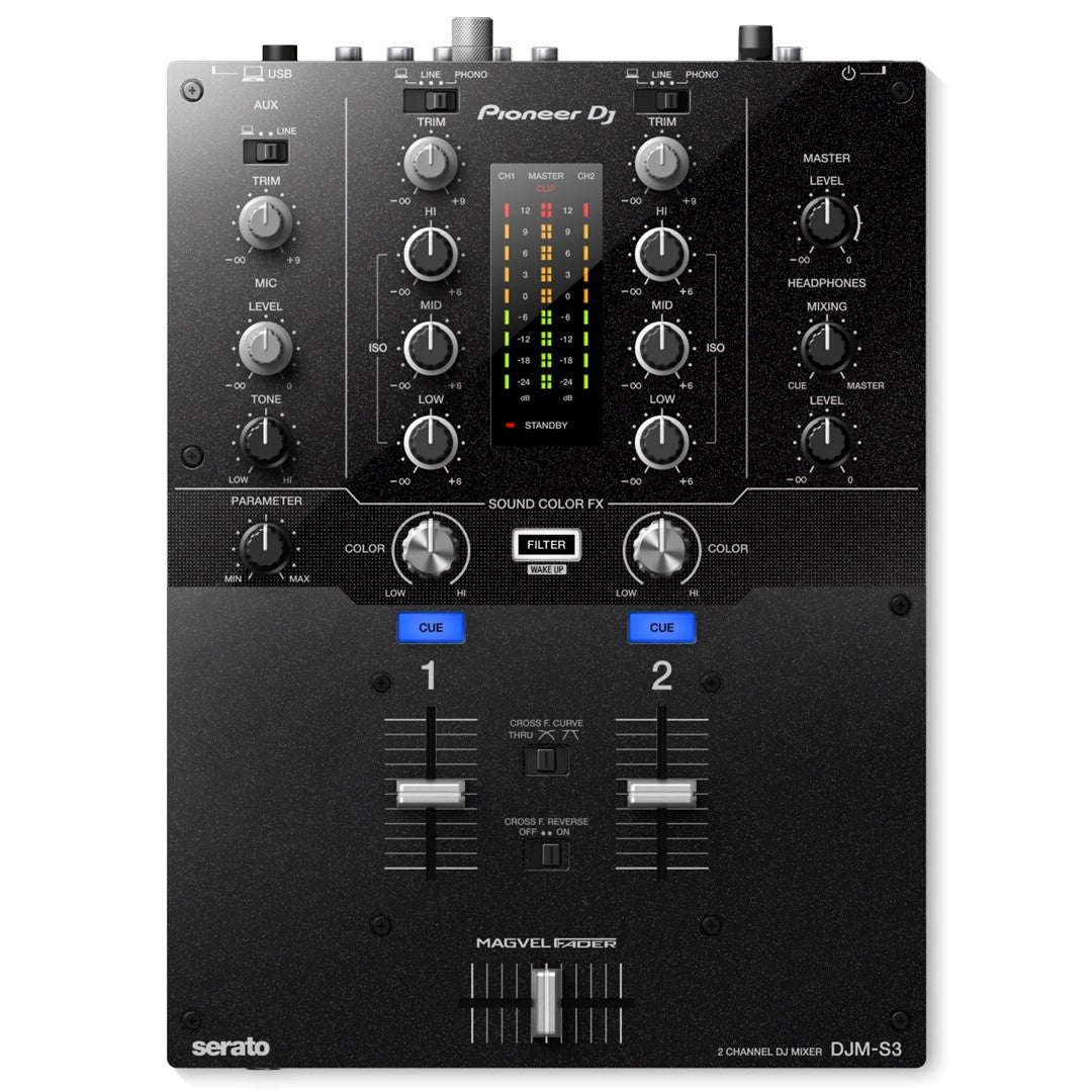 Pioneer DJ DJM-S3 2-channel DJ Mixer for Serato DJ Pro
