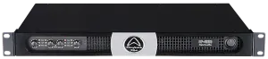 Black electronic equipment with labels on a white background