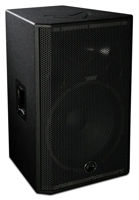 Black speaker on a white background
