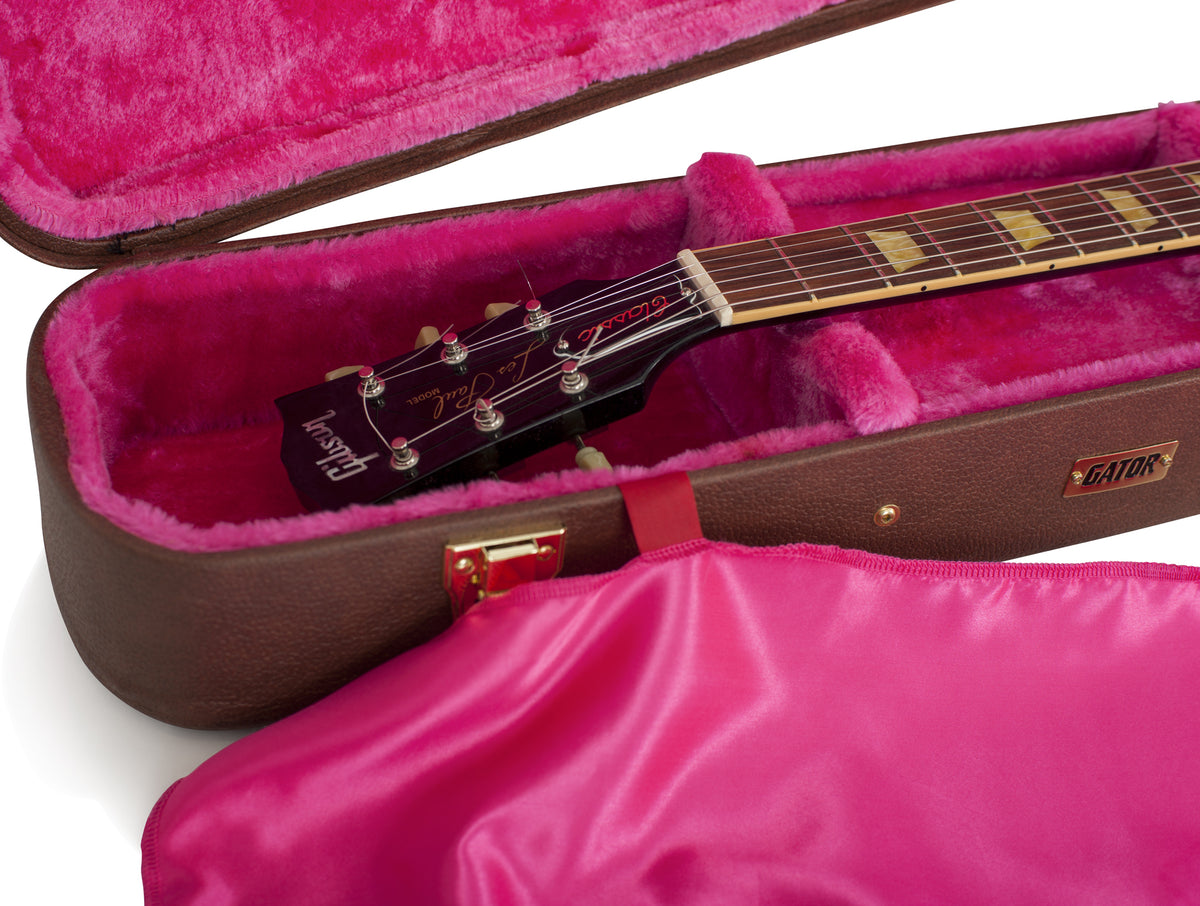 Gator Cases GW-LP-BROWN Deluxe Wood Guitar Case - Brown