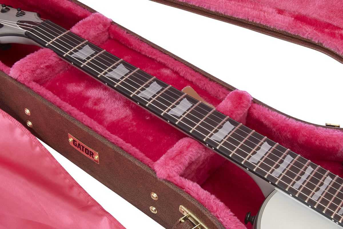 Gator Cases GW-LP-BROWN Deluxe Wood Guitar Case - Brown