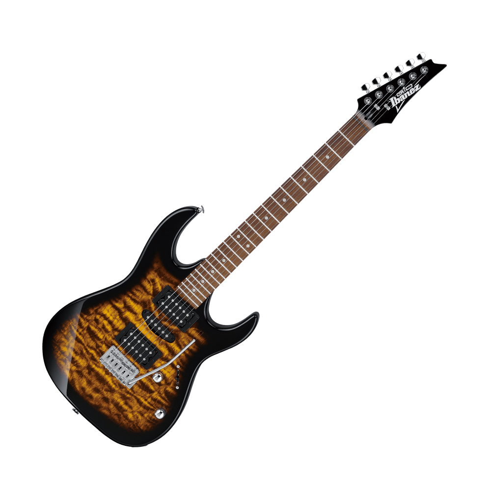 Ibanez GRX70QA Electric Guitar – Transparent Blue/Black/Red Sunburst