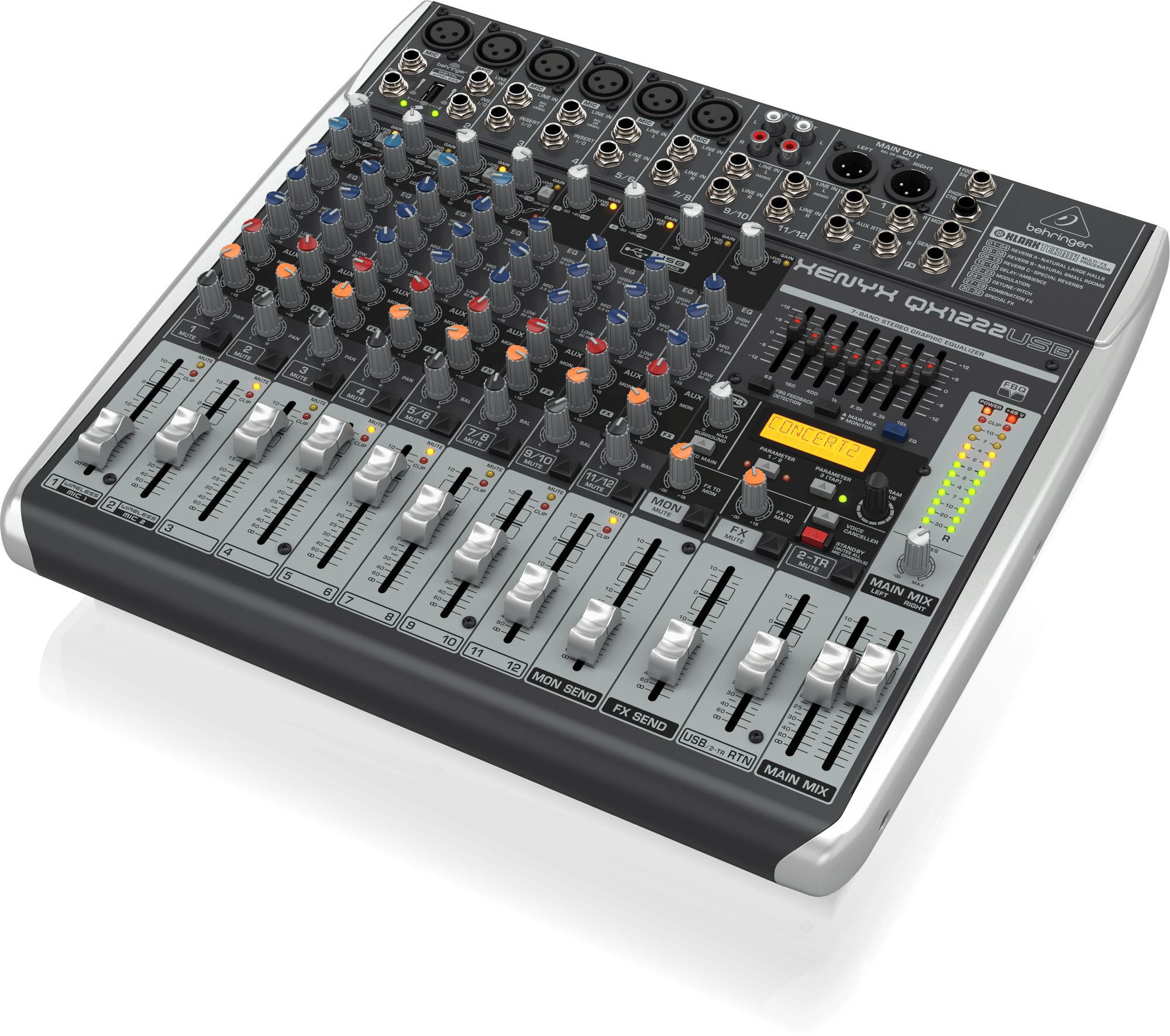 Behringer Xenyx QX1222USB Mixer with USB and Effects