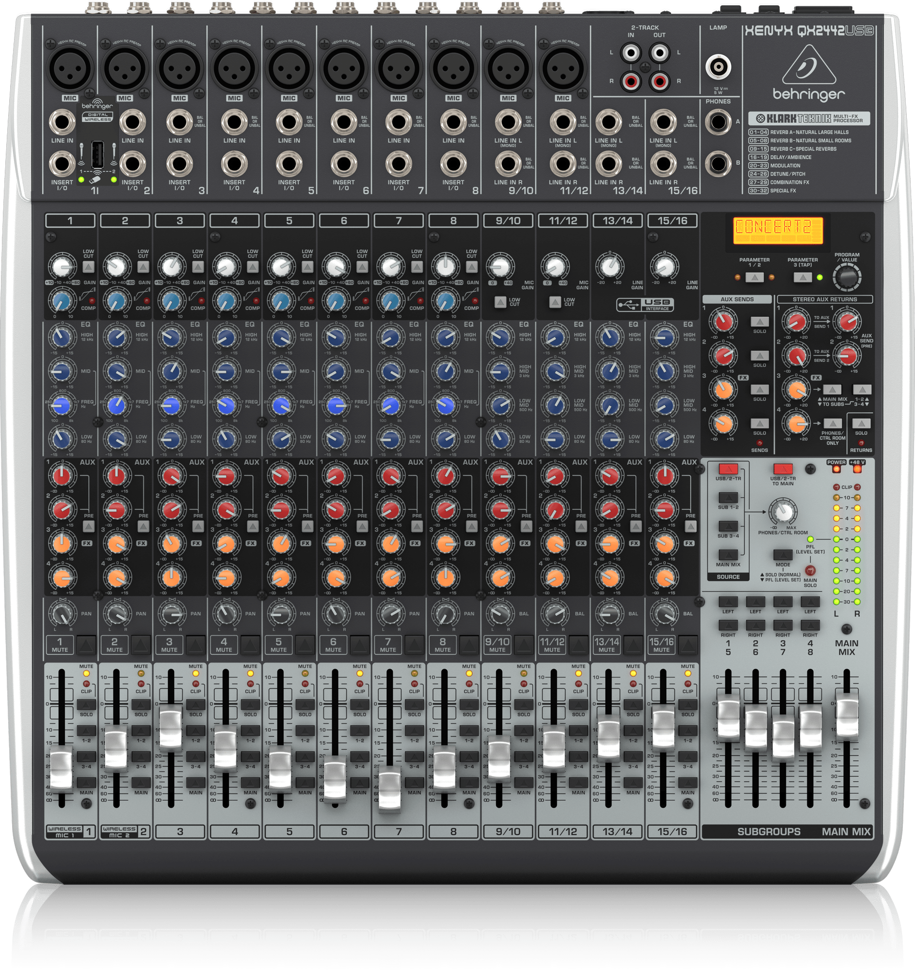 Behringer Xenyx QX2442USB Mixer with USB and Effects