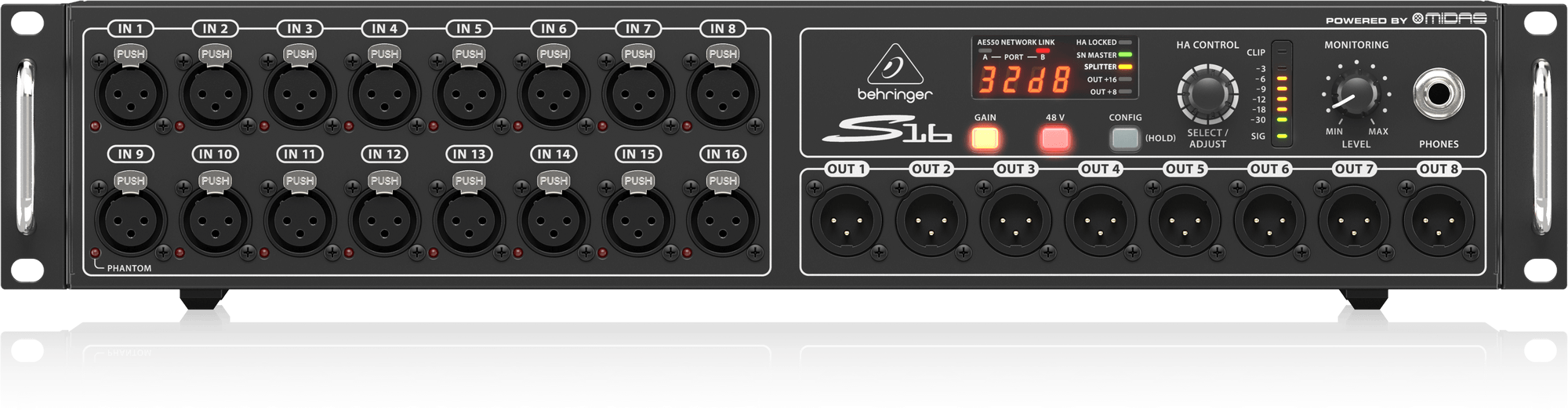 Behringer S16 16-input / 8-output Digital Stage Box