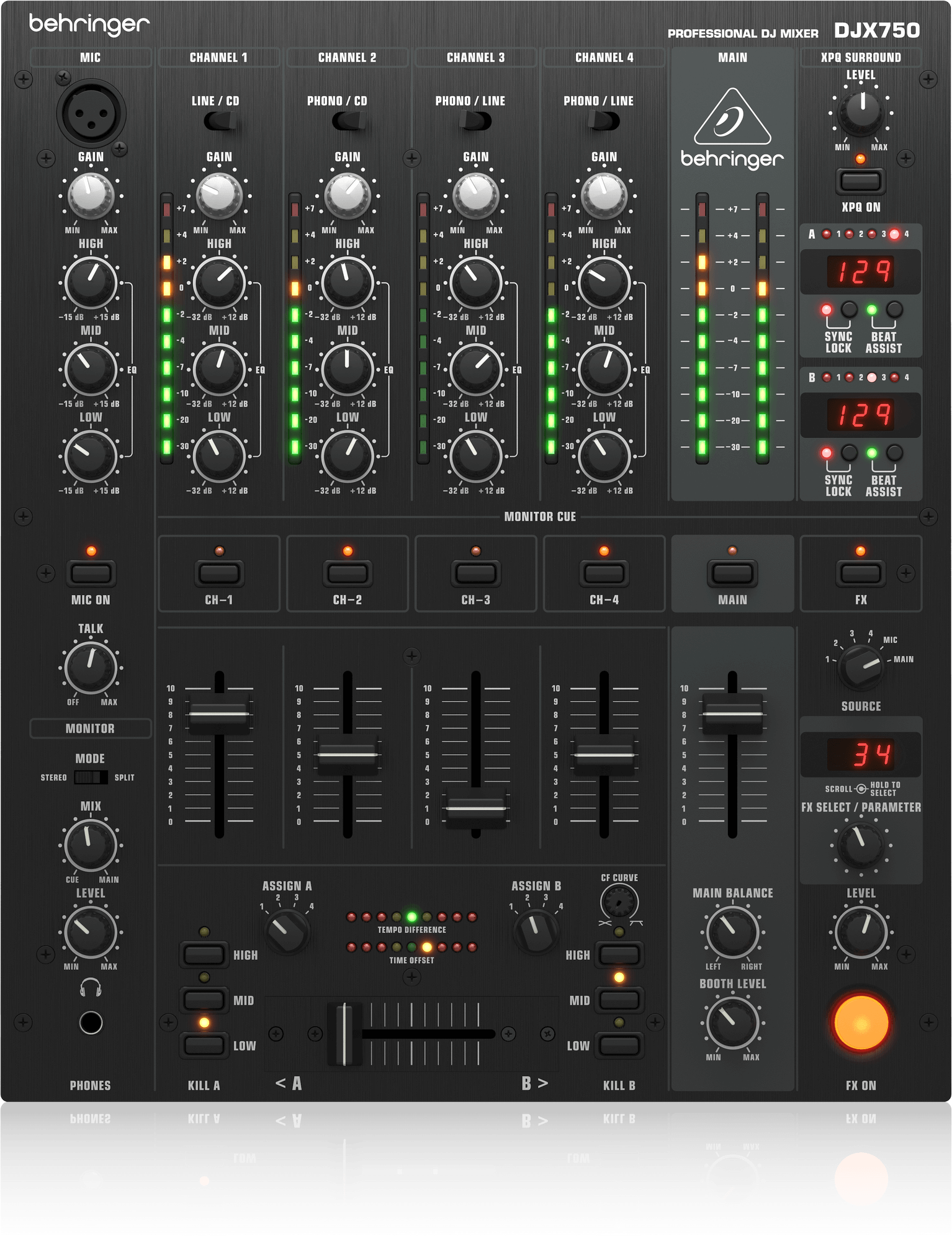 Behringer DJX750 – Professional 5-Channel DJ Mixer
