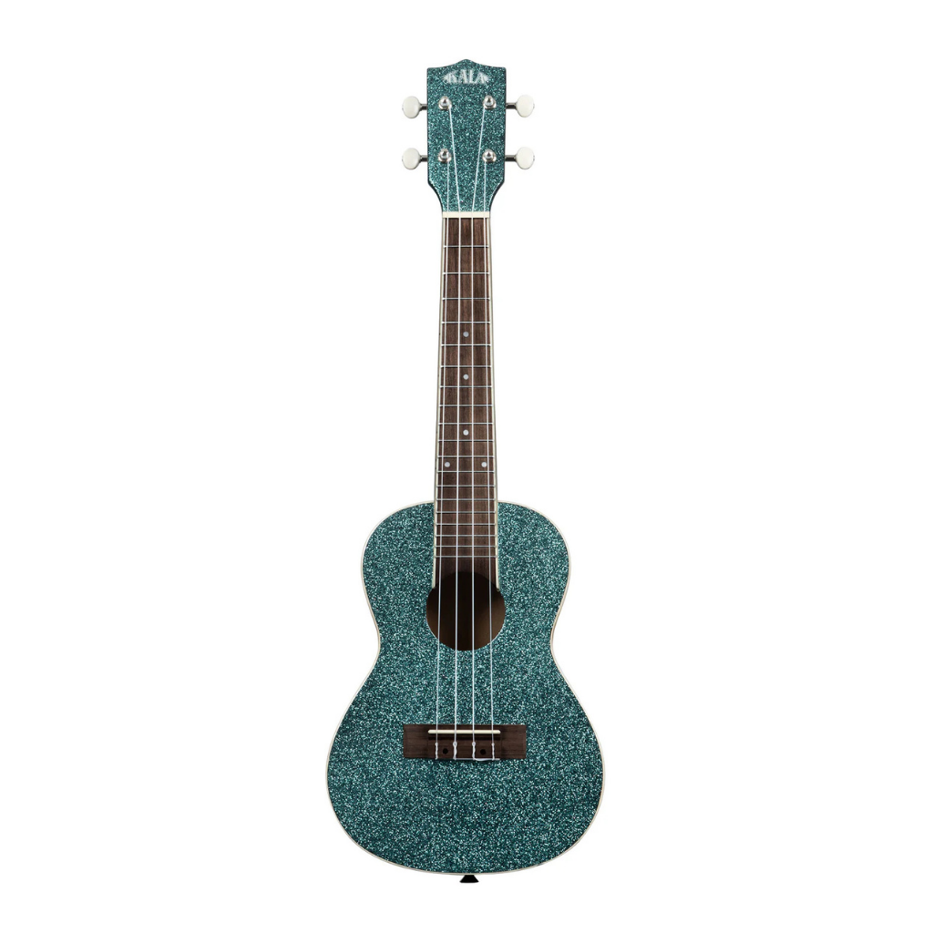 Kala Rhapsody in Blue Sparkle Concert Ukulele with Gig Bag