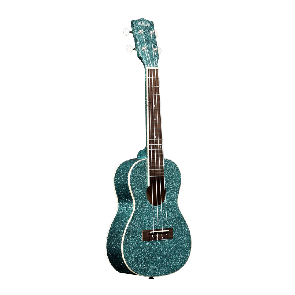 Kala Rhapsody in Blue Sparkle Concert Ukulele with Gig Bag