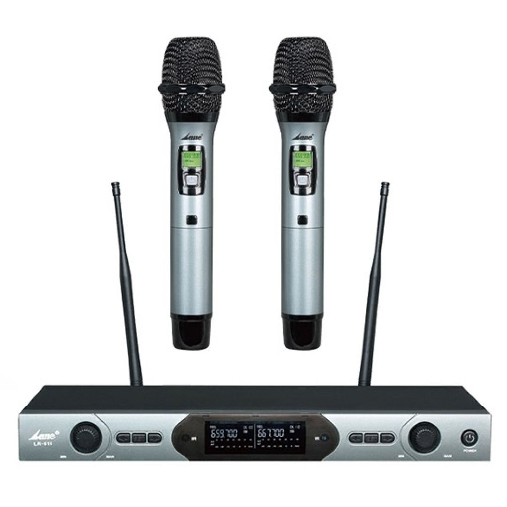 Lane LR-616 Dual Wireless Handheld Microphone System – 200 Channels, UHF Stability