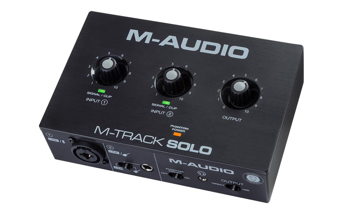 M-Audio M-Track Solo USB Audio Interface – 48kHz 2-Channel Recording with Crystal™ Preamps