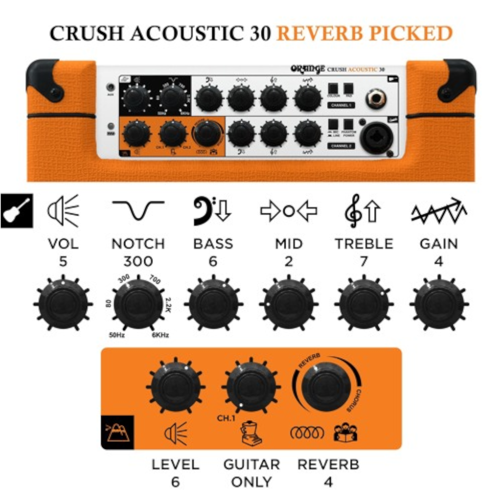 Orange Crush Acoustic 30 – 30W 1×8" Acoustic Combo (Orange)